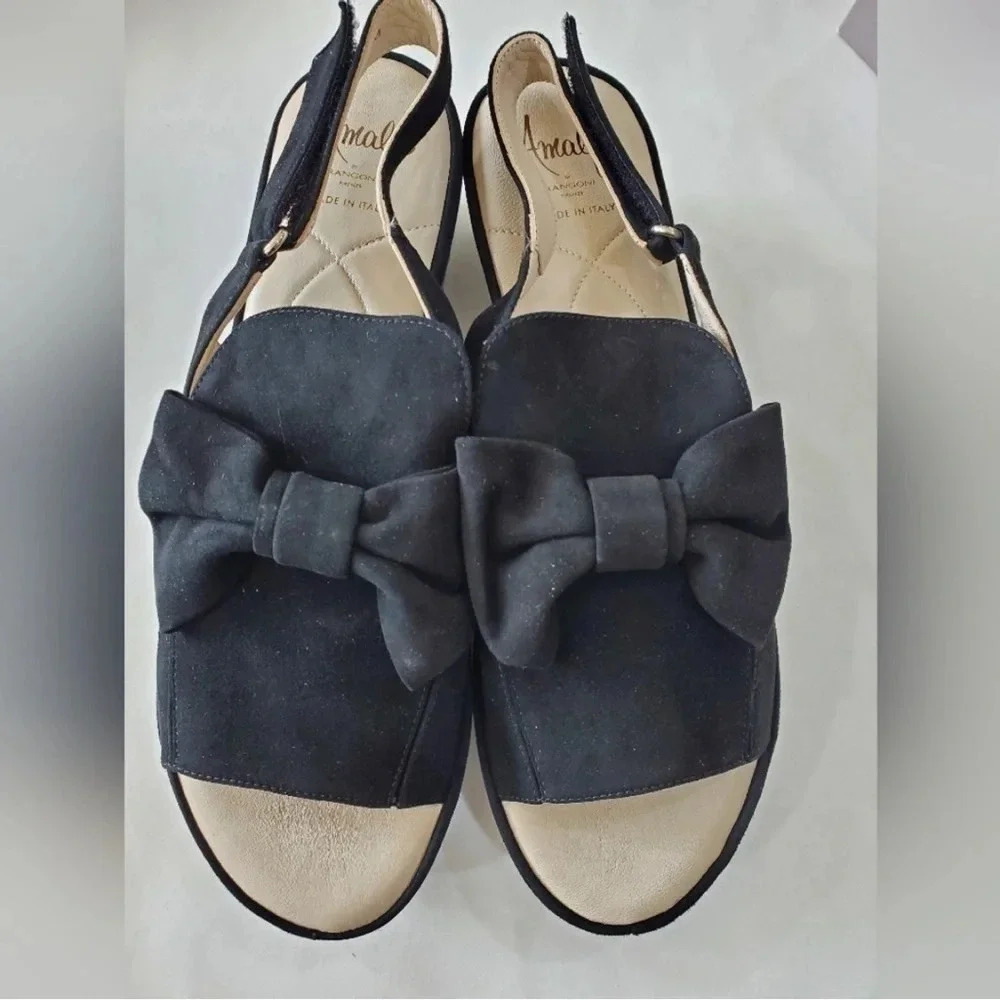 Amalfi by Rangoni black leather platform sandals 10.5 M